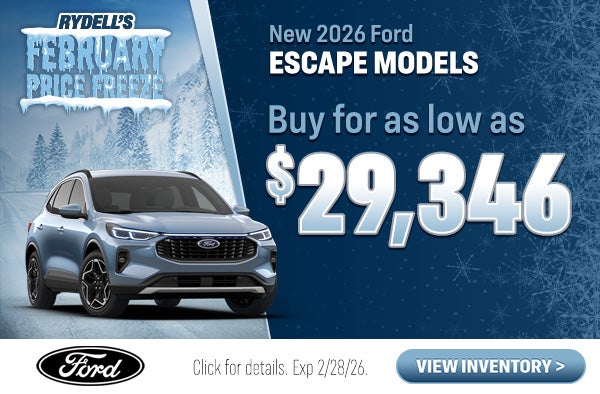 Buy New Escapes for as low as $29,346