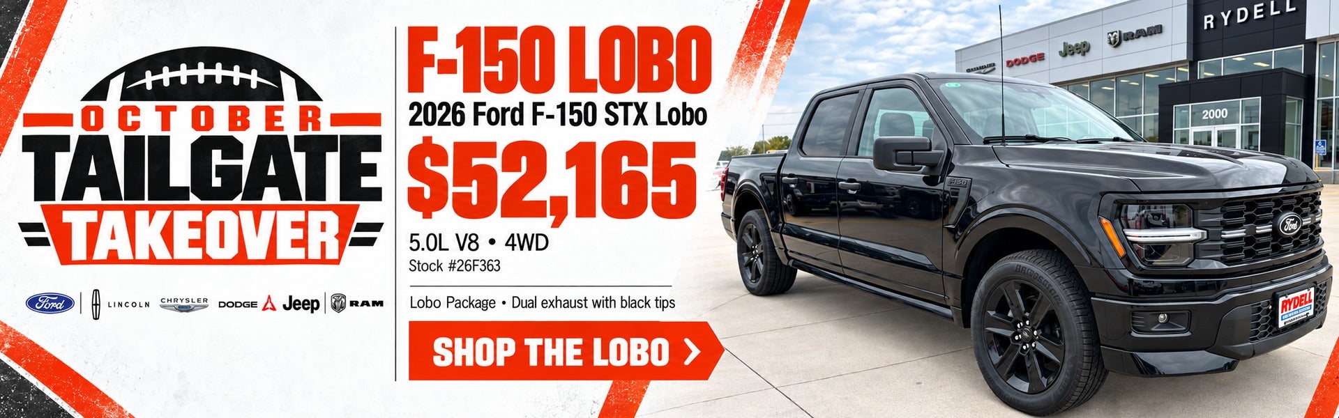 Shop the 2026 Ford F-150 STX Lobo for $52,165: 5.0L V8, 4WD,